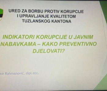 Održana obuka "Indikatori korupcije u javnim nabavkama - kako preventivno djelovati?"